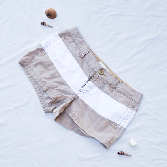 Old Navy Pants - Old Navy - Tan, White Striped Shorts